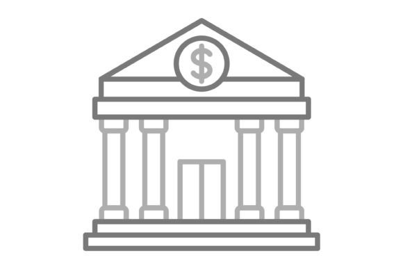 Bank Greyscale Line Icon: A Modern Design Asset for Your Toolkit