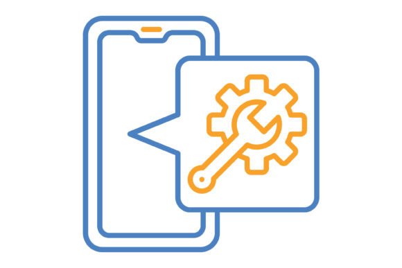 Configuration Blue & Orange Line Icon: A Versatile Asset