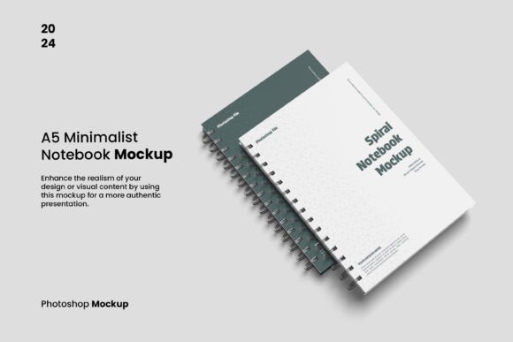 Elevate Your Portfolio with an A5 Minimalist Notebook Mockup