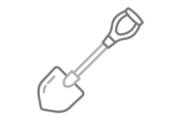 Essential Versatility: The Shovel Greyscale Line Icon Set