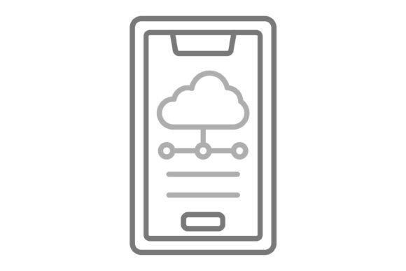 Mobile Cloud Greyscale Line Icon: A Modern Digital Essential