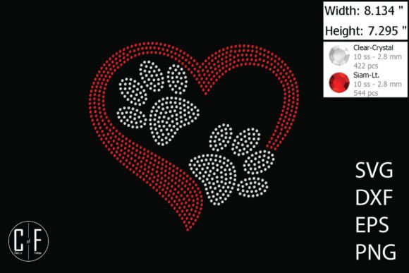 Paws Heart Rhinestone Template: Design a Customized Look