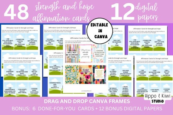 Strength Affirmation Card Canva Template: Create Your Own